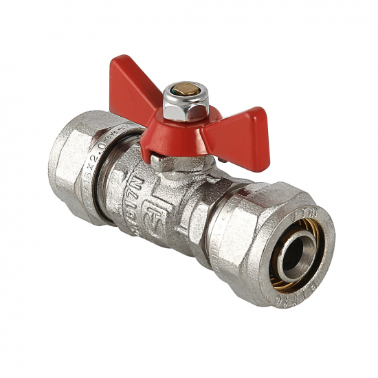 Кран шаровый под метллопластиковую трубу VALTEС 16x16 ц-ц  VT.343.N.1616