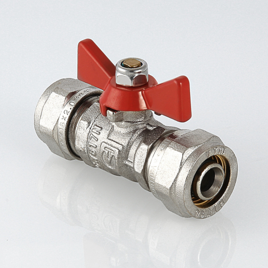 Кран шаровый под метллопластиковую трубу VALTEС 16x16 ц-ц  VT.343.N.1616