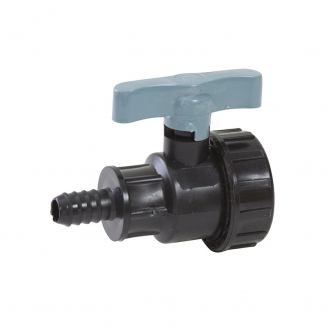 Кран шаровый полиэтиленовый ITAL 1/2" x 15 внутренний-штуцер на резиновый шланг  ПЭ PN16