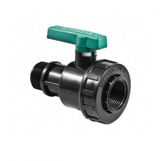 Кран шаровый полиэтиленовый POELSAN 1" x 3/4" наружний-внутренний ПЭ 99132