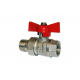 Кран шаровый с американкой  ГАЛЛОП Стандарт 3/4" прямой, бабочка красная DN-20 232 никель (0107170)