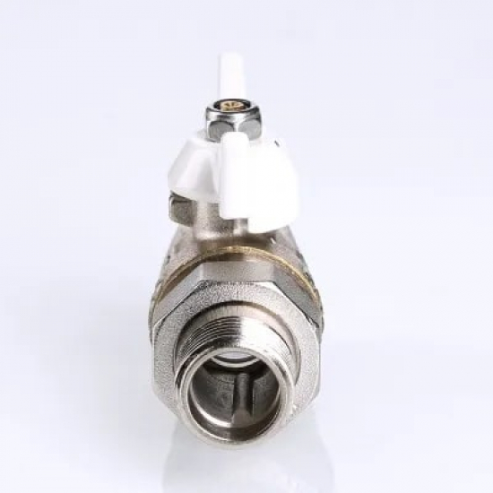 Кран шаровый с американкой  VALTEC 1/2" прямой, бабочка белая VT.227.NW.04 