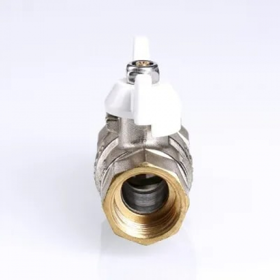 Кран шаровый с американкой  VALTEC 1/2" прямой, бабочка белая VT.227.NW.04 