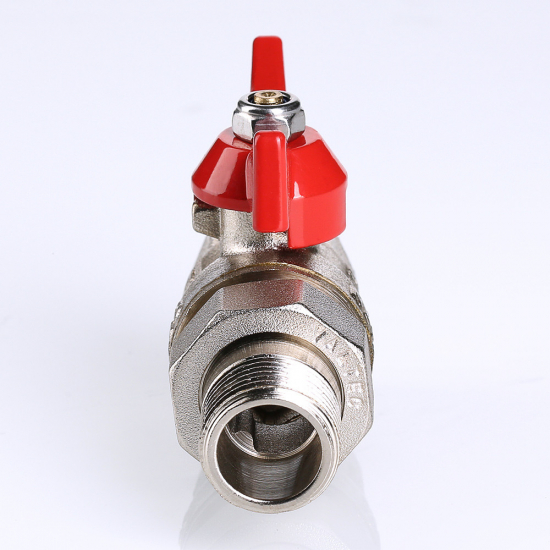 Кран шаровый с американкой  VALTEC 1/2" прямой, бабочка красная VT.227.N.04 