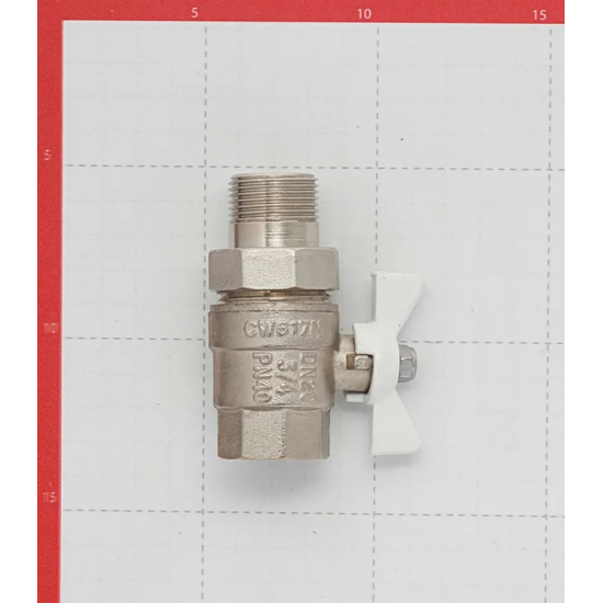 Кран шаровый с американкой  VALTEC 3/4" прямой, бабочка белая VT.227.NW.05