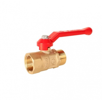 Кран шаровый вода ГАЛЛОП Практик 1/2" вн-нар рукоятка красная DN-15 0103267