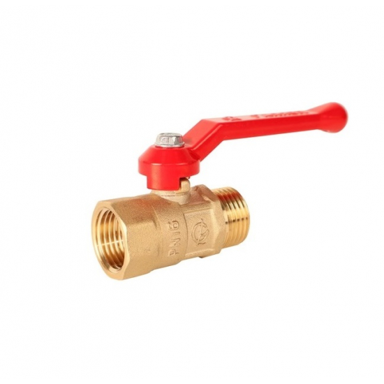 Кран шаровый вода ГАЛЛОП Практик 1/2" вн-нар рукоятка красная DN-15 0103267