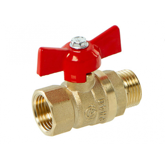 Кран шаровый вода ГАЛЛОП Стандарт 1/2" вн-нар  DN-15  231 бабочка красная 0107165