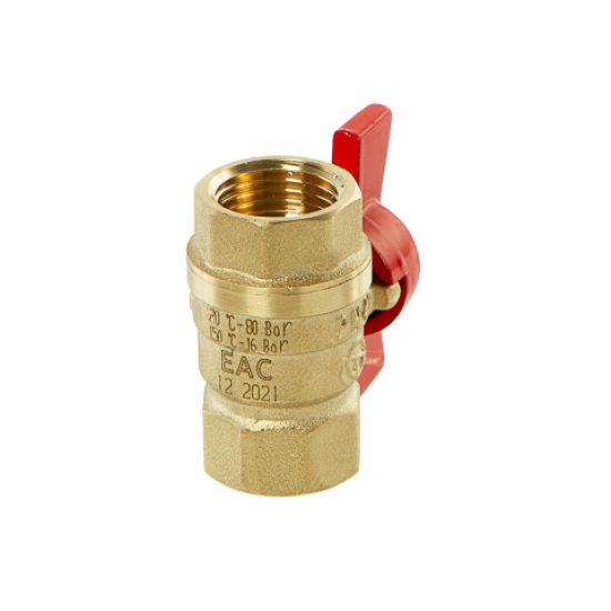 Кран шаровый вода ГАЛЛОП Стандарт 1/2" вн-вн  DN-15  230 бабочка красная 0107163