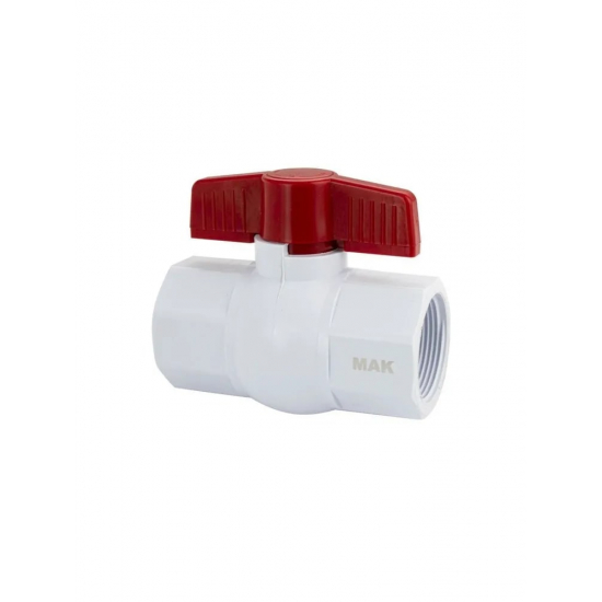 Кран шаровый вода МАК 1 1/2" г-г пластик 477