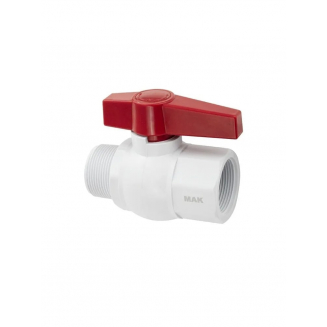Кран шаровый вода МАК 1 1/2" г-ш пластик 497