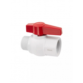 Кран шаровый вода МАК 1 1/4" г-ш пластик 496