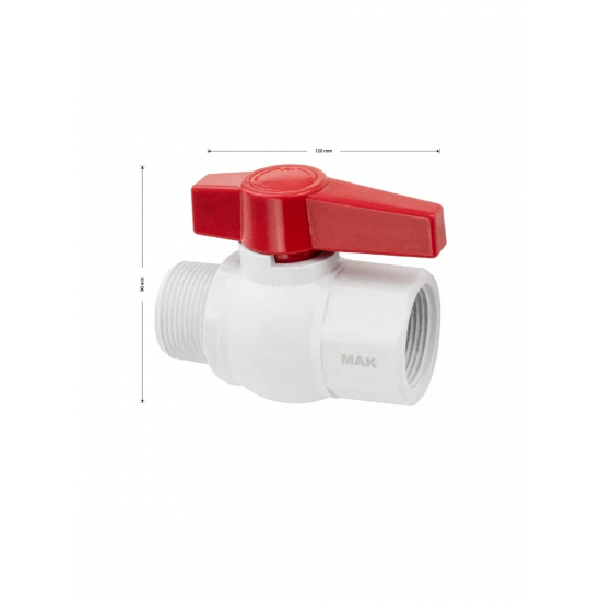 Кран шаровый вода МАК 1 1/4" г-ш пластик 496