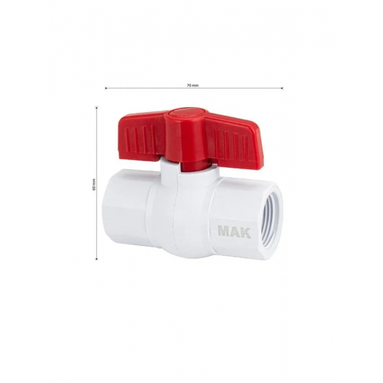 Кран шаровый вода МАК 1/2" г-г пластик 470