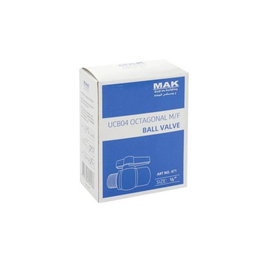 Кран шаровый вода МАК 1/2" г-ш пластик 471