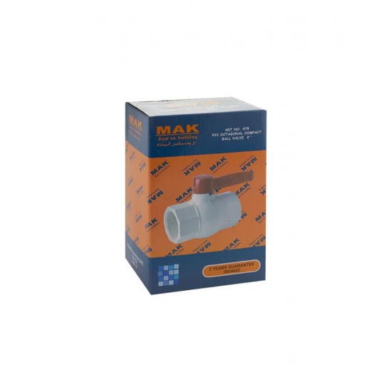 Кран шаровый вода МАК 2" г-г пластик 478