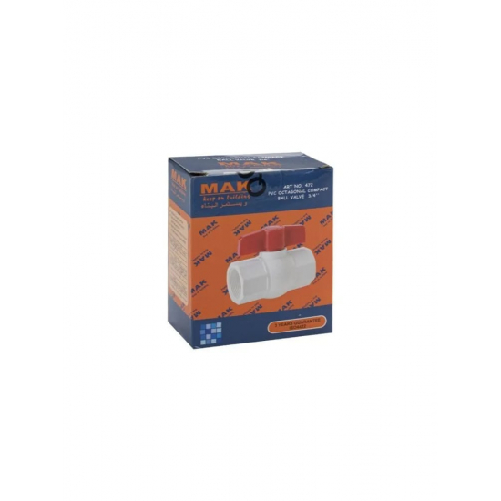 Кран шаровый вода МАК 3/4" г-г пластик 472