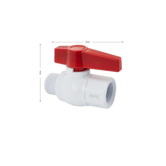 Кран шаровый вода МАК 3/4" г-ш пластик 473
