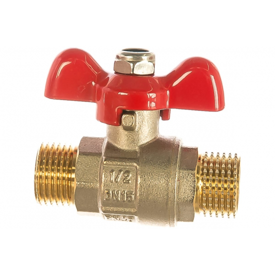 Кран шаровый вода PRO AQUA 1/2" нар-нар бабочка FWB67-M15-M15S