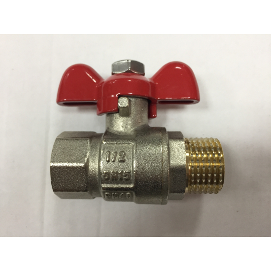 Кран шаровый вода PRO AQUA 1/2" вн-нар бабочка FWB61-M15-F15S