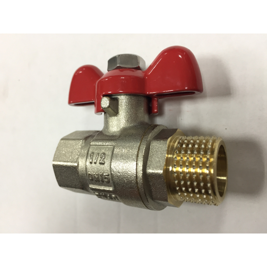 Кран шаровый вода PRO AQUA 1/2" вн-нар бабочка FWB61-M15-F15S