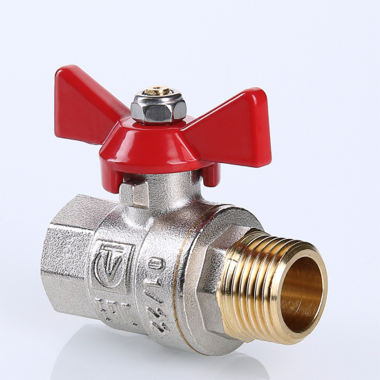 Кран шаровый вода VALTEC Base 1/2" вн-нар бабочка VT.218.N.04 