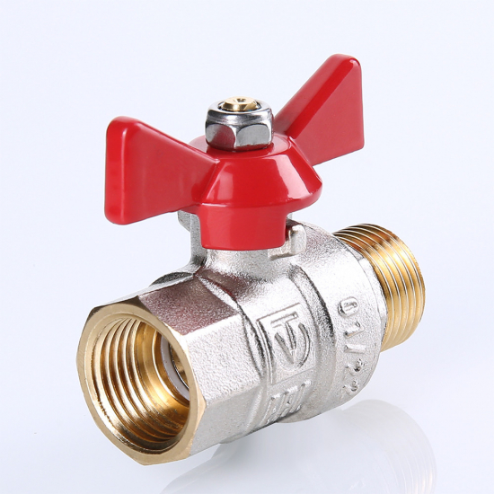 Кран шаровый вода VALTEC Base 1/2" вн-нар бабочка VT.218.N.04 