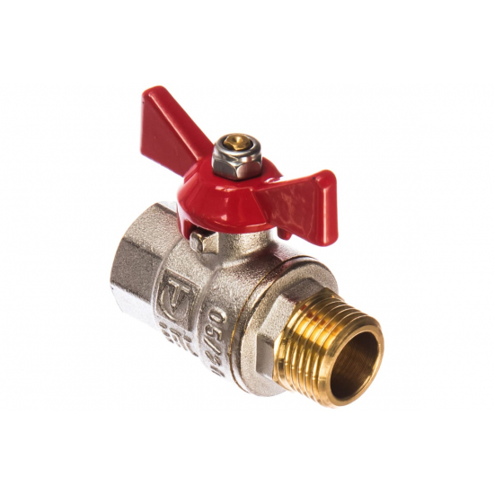 Кран шаровый вода VALTEC Base 1/2" вн-нар бабочка VT.218.N.04 