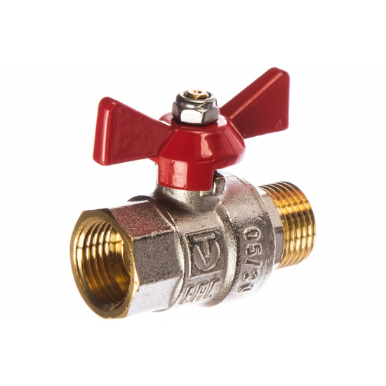 Кран шаровый вода VALTEC Base 1/2" вн-нар бабочка VT.218.N.04 