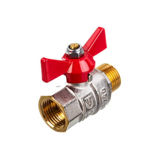 Кран шаровый вода VALTEC Base 1/2" вн-нар бабочка VT.218.N.04 