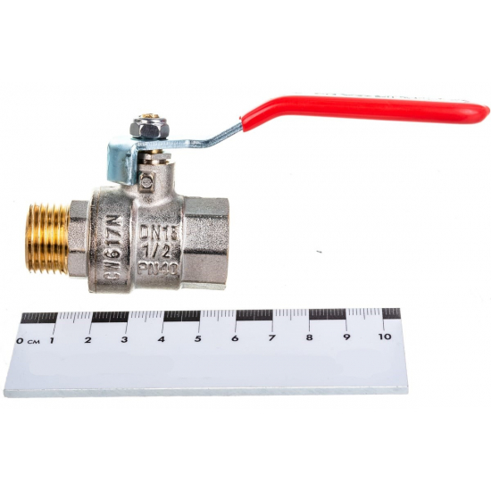 Кран шаровый вода VALTEC Base 1/2" вн-нар рукоятка VT.215.N.04 