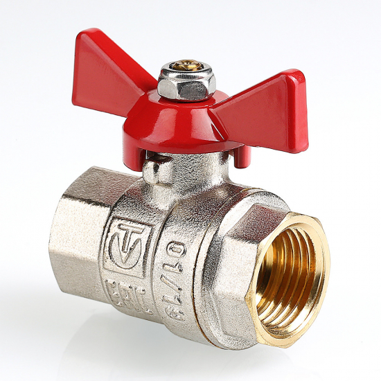 Кран шаровый вода VALTEC Base 1/2" вн-вн бабочка VT.217.N.04