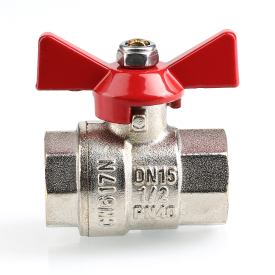 Кран шаровый вода VALTEC Base 1/2" вн-вн бабочка VT.217.N.04