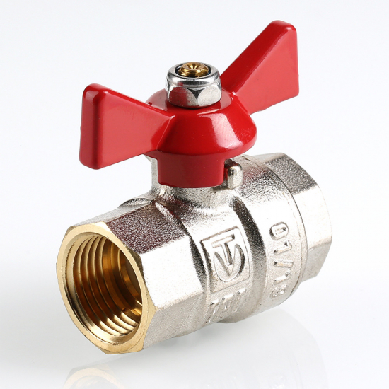 Кран шаровый вода VALTEC Base 1/2" вн-вн бабочка VT.217.N.04