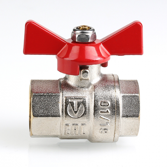 Кран шаровый вода VALTEC Base 1/2" вн-вн бабочка VT.217.N.04