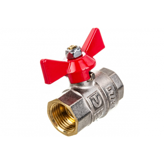 Кран шаровый вода VALTEC Base 1/2" вн-вн бабочка VT.217.N.04