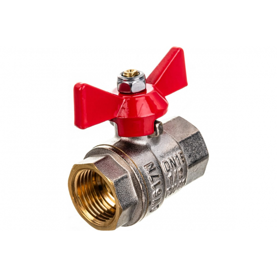 Кран шаровый вода VALTEC Base 1/2" вн-вн бабочка VT.217.N.04