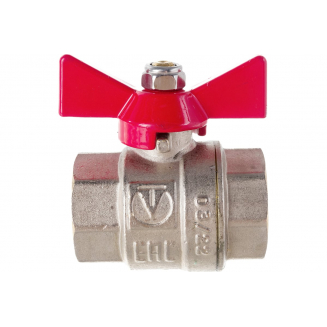 Кран шаровый вода VALTEC Base 1" вн-вн бабочка VT.217.N.06