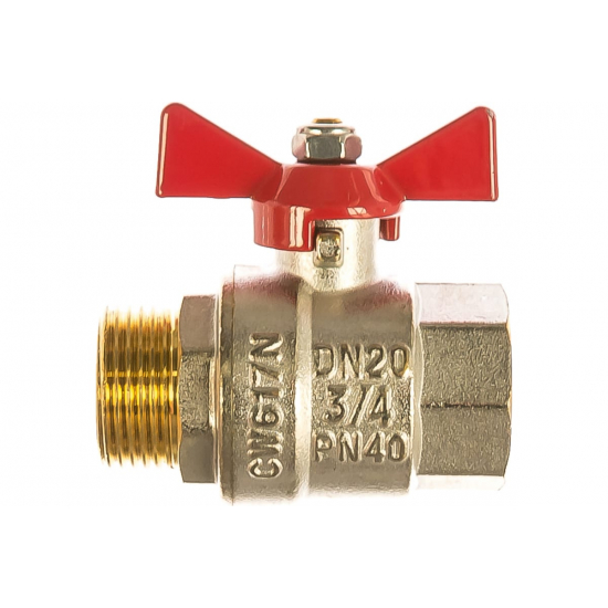 Кран шаровый вода VALTEC Base 3/4" вн-нар бабочка VT.218.N.05