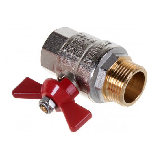 Кран шаровый вода VALTEC Base 3/4" вн-нар бабочка VT.218.N.05