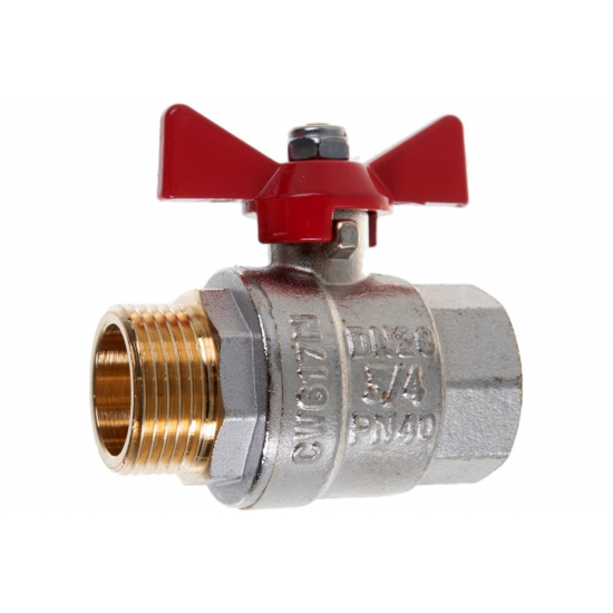 Кран шаровый вода VALTEC Base 3/4" вн-нар бабочка VT.218.N.05