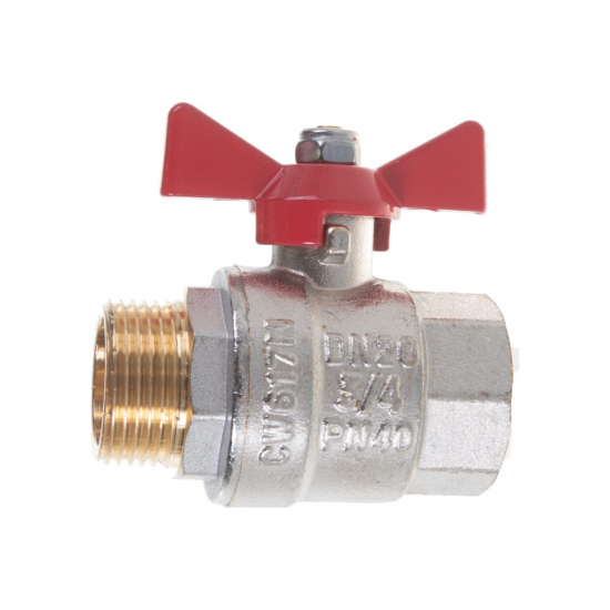 Кран шаровый вода VALTEC Base 3/4" вн-нар бабочка VT.218.N.05