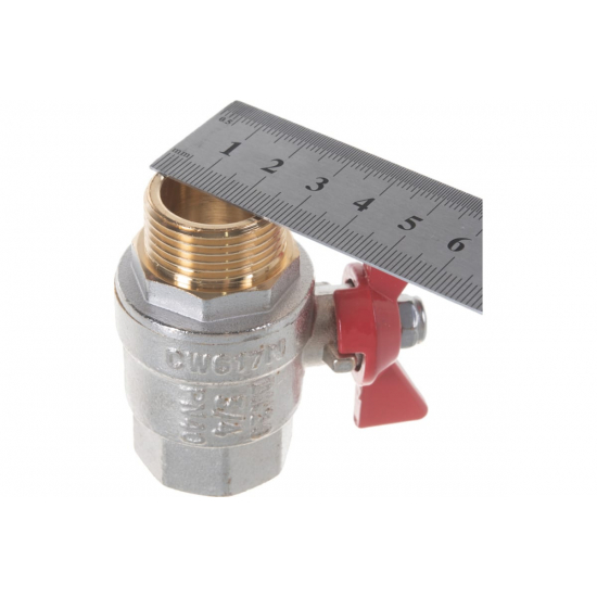 Кран шаровый вода VALTEC Base 3/4" вн-нар бабочка VT.218.N.05