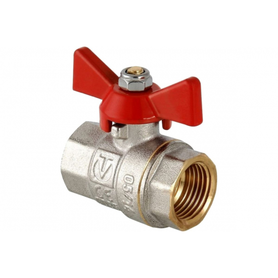 Кран шаровый вода VALTEC Base 3/4" вн-вн бабочка VT.217.N.05