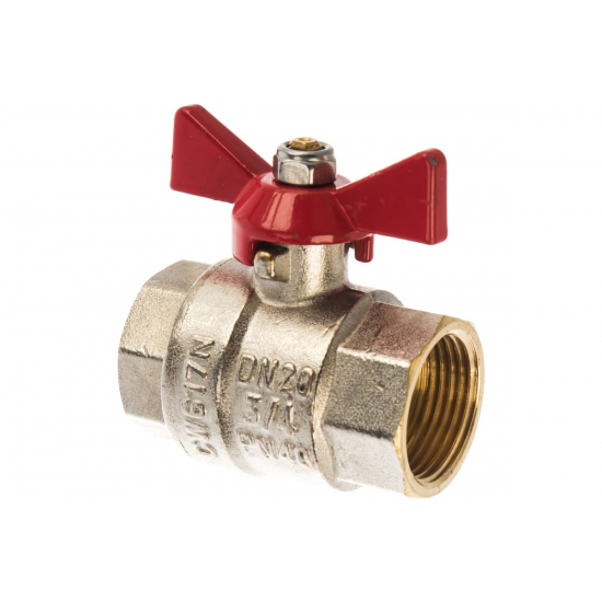 Кран шаровый вода VALTEC Base 3/4" вн-вн бабочка VT.217.N.05