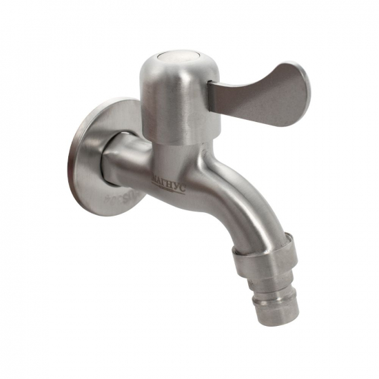 Кран водоразборный шаровый MAGNUS 1/2" нержавеющая сталь, 9258, со штуцером