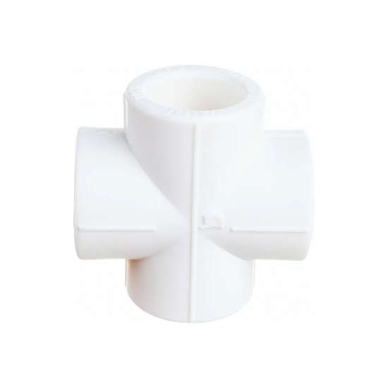Крестовина полипропиленовая VALTEC 25х25х25x25 мм белая