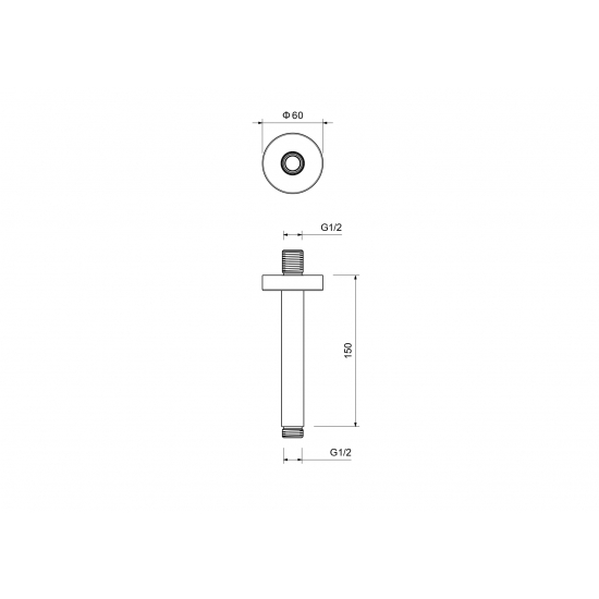 Кронштейн для верхнего душа AQUATEK AQ2171BGM оружейная сталь