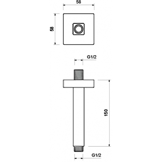 Кронштейн для верхнего душа AQUATEK AQ2172CR хром