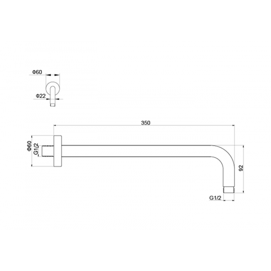 Кронштейн для верхнего душа AQUATEK AQ2174BG золото шлифованное
